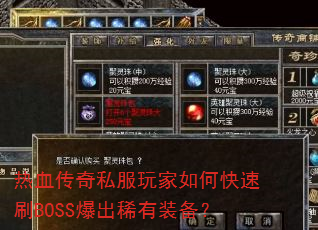 ��Ѫ����˽�������ο���ˢBOSS����ϡ��װ����