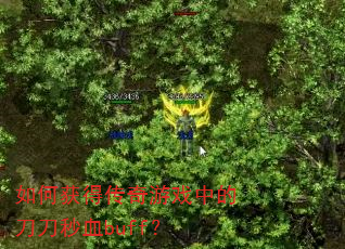 如何获得传奇游戏中的刀刀秒血buff? 如何获得传奇游戏中的刀刀秒血buff?
